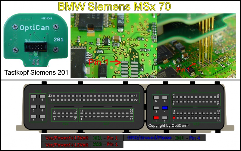 Siemens MSS 7x (BMW) pinout diagram 1